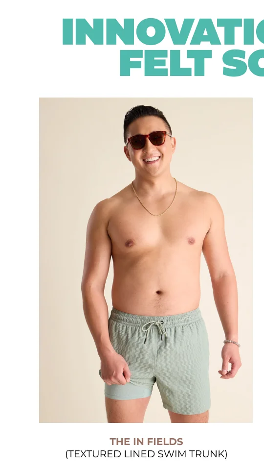 Textured Lined Swim Trunk: The In Fields