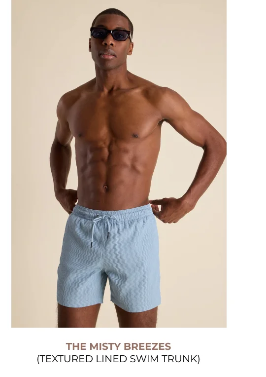 Textured Lined Swim Trunk: The Misty Breezes