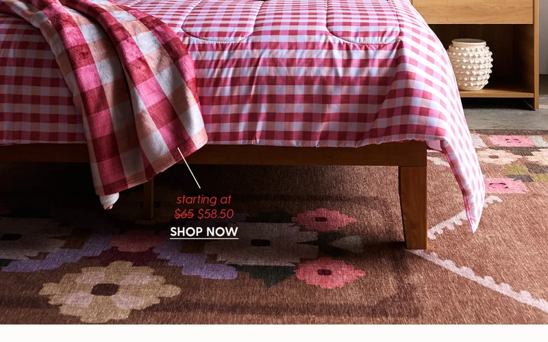 Cozy Gingham in Pink Throw Blanket