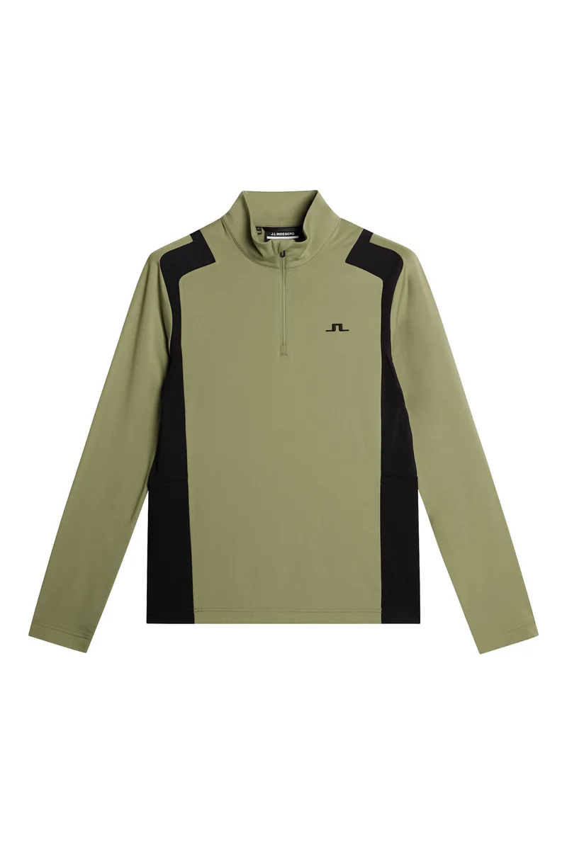 Image of Lukas Quarter Zip Mid Layer / Oil Green
