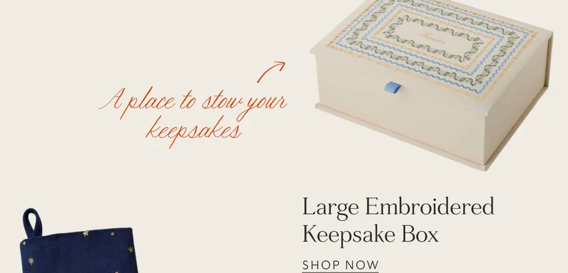 Large Embroidered Keepsake Box  SHOP NOW