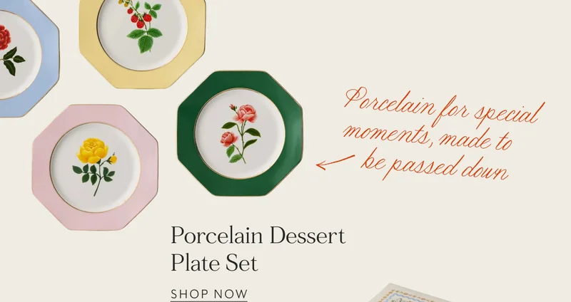 Porcelain Dessert Plate Set  SHOP NOW