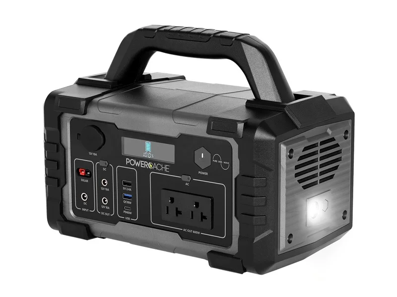 PowerCache 600 Lithium Portable Power Station - Black/Grey