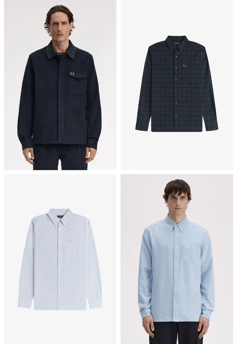 A selection of Fred Perry Shirts and Overshirts in Blue