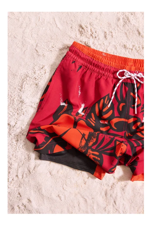 NFL Lined Classic Swim Trunk: The Buccaneers Deep End Zones 5.5"