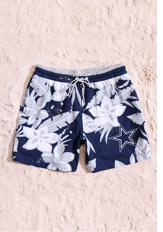 NFL Lined Classic Swim Trunk: The Cowboys Deep End Zones 5.5"