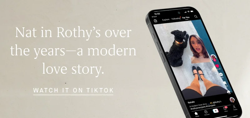 Nat in Rothy’s over the years—a modern love story. WATCH IT ON TIKTOK