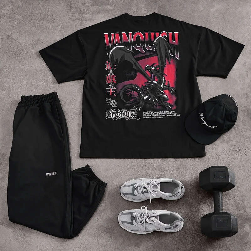 YU-GI-OH! RED EYES BLACK DRAGON BLACK OVERSIZED T SHIRT