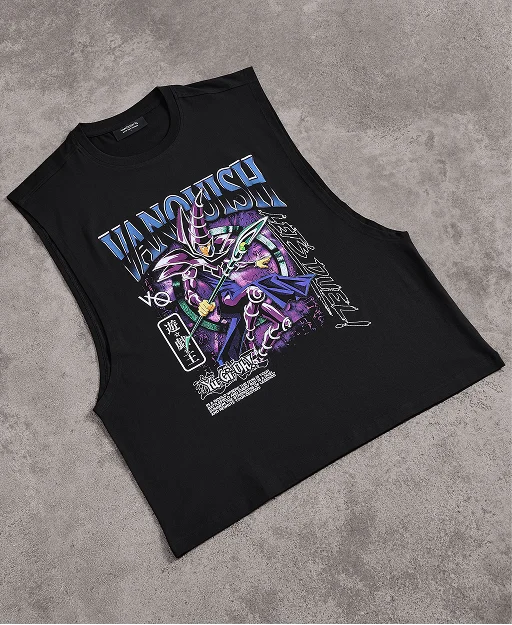 YU-GI-OH! DARK MAGICIAN BLACK BOXY SLEEVELESS T SHIRT