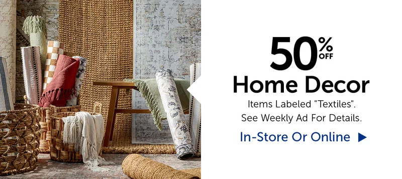 50% Off Home Decor - Items Labeled Textiles