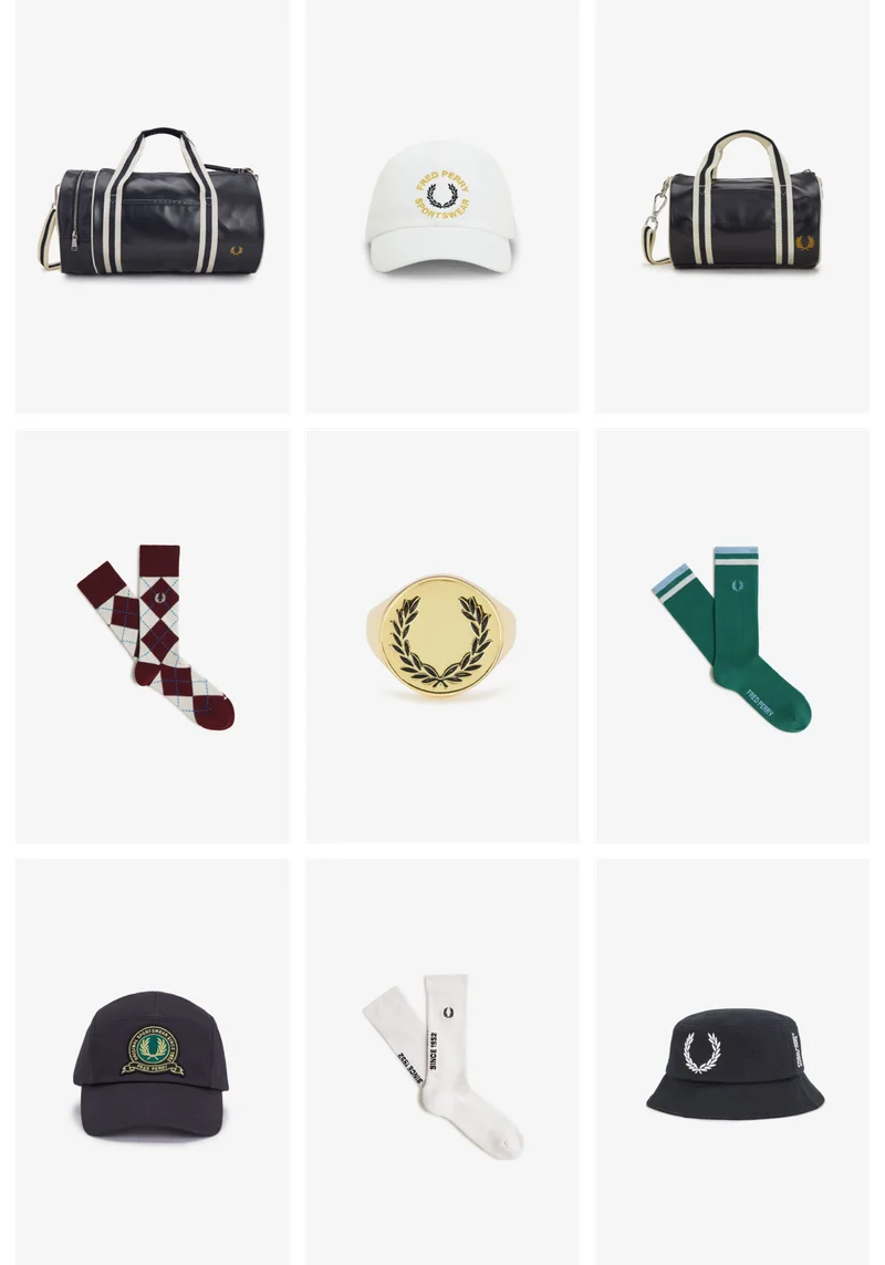 A selection of Fred Perry Accessories