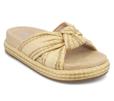 MIA Shoes Raffia Slide Sandals - Giade
