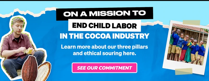 Feastables is on a mission to end child labor in the cocoa industry. learn more about our three pillars and ethical sourcing here.
