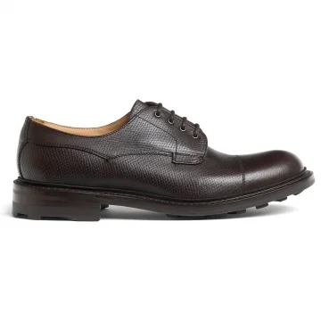 Brushfield RW Derby in Dark Brown Hatched Grain Leather