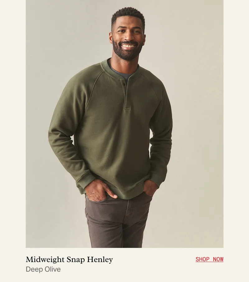 Snap Henley - Deep Olive