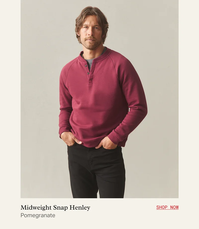 Snap Henley - Pomegranate