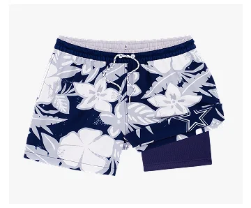 NFL Lined Swim Trunk: The Cowboys Deep End Zones 5.5"