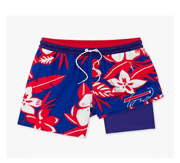 NFL Lined Swim Trunk: The Bills Deep End Zones 5.5"