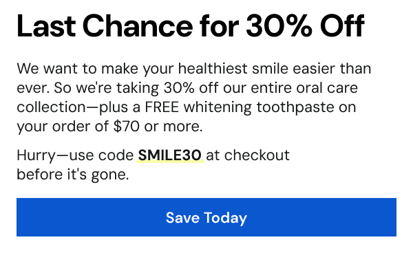 SAVE TODAY