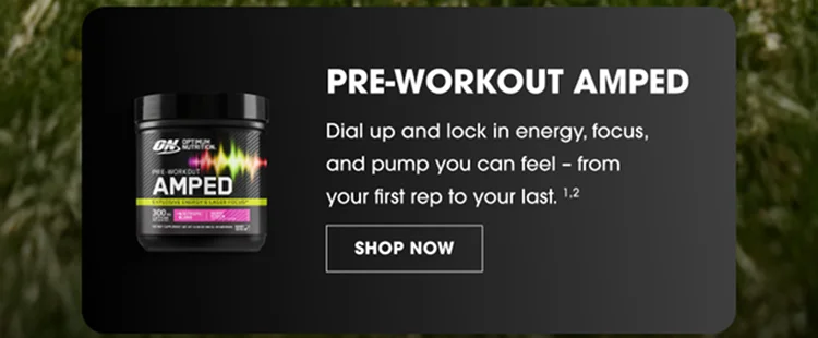 Pre-Workout Amped β Dial up and lock in energy, focus, and pump you can feel from start to finish.