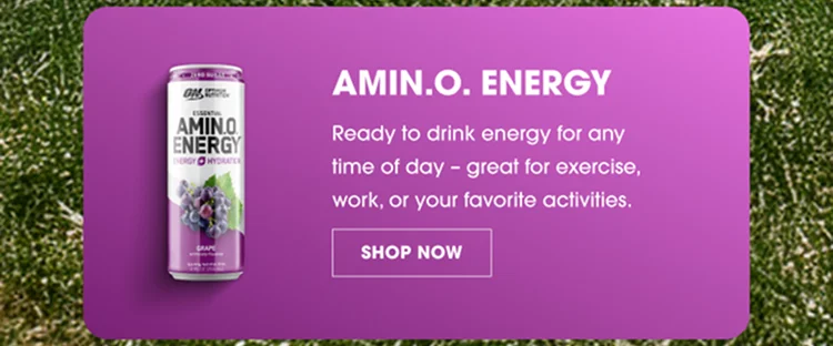 AMIN.O. ENERGY β Ready-to-drink energy for any time of day, great for exercise, work, or favorite activities.