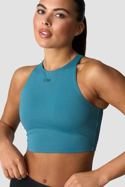 Image of Sculpt Cropped Tank Top W Light Faded Teal