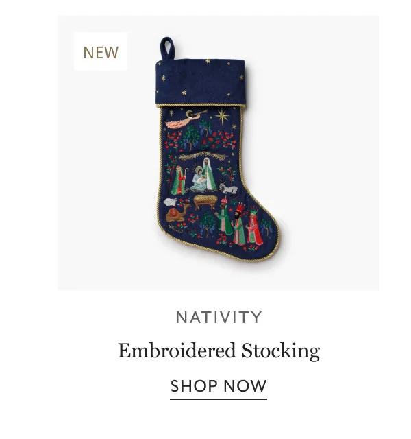 Nativity Embroidered Stocking Shop Now