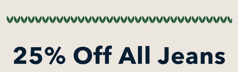 25% Off All Jeans