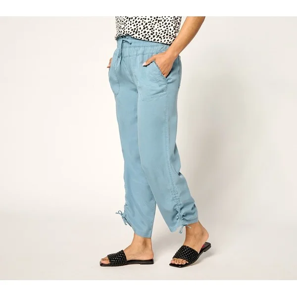 LOGO by Lori Goldstein Regular Ruched Ankle Pants