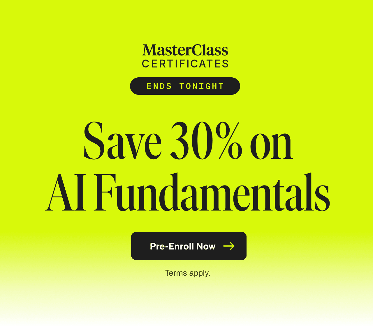Save 30% on AI Fundamentals - Pre-Enroll Now