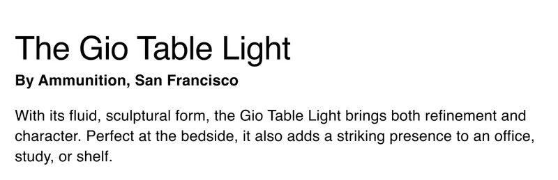 The Gio Table Light