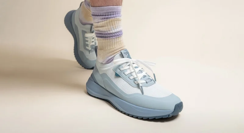 Graphic of someone wearing the Stormburst Low Top in Tidal.