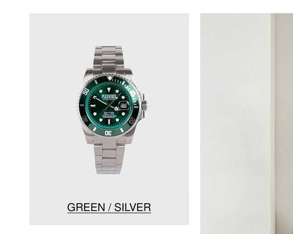 ANYTIME WATCH - GREEN / SILVER