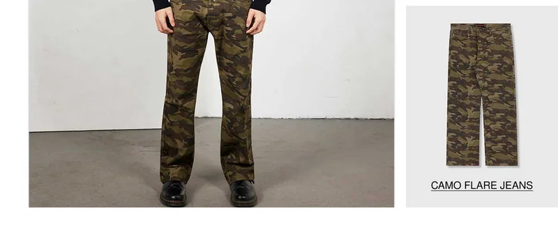 CAMO FLARE JEANS