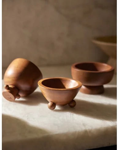 Mini Bowls (Set of 3) by Sarah Sherman Samuel-Walnut