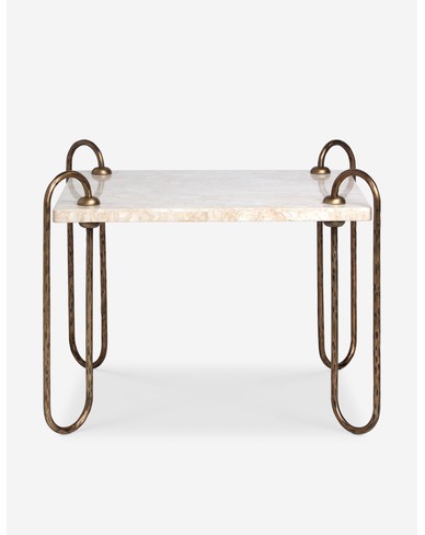Kimberly Side Table-Ivory Marble