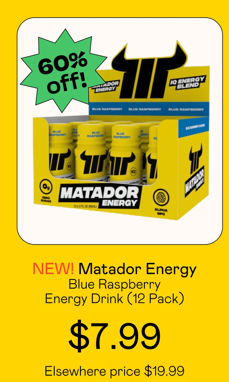 Blue Raspberry Energy Drink (12 Pack)