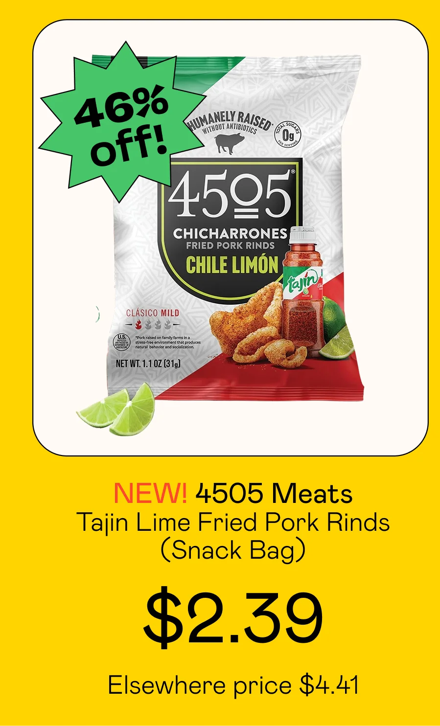 Tajin Lime Fried Pork Rinds (Snack Bag)