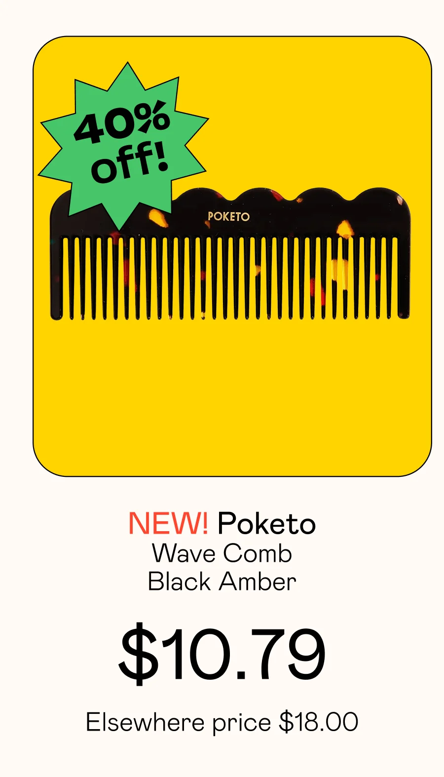 Wave Comb - Black Amber