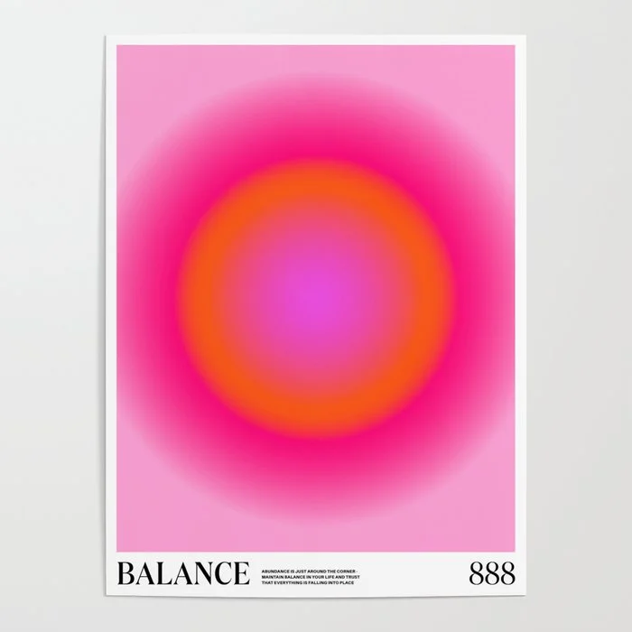 Gradient Angel Numbers: Balance Poster Poster