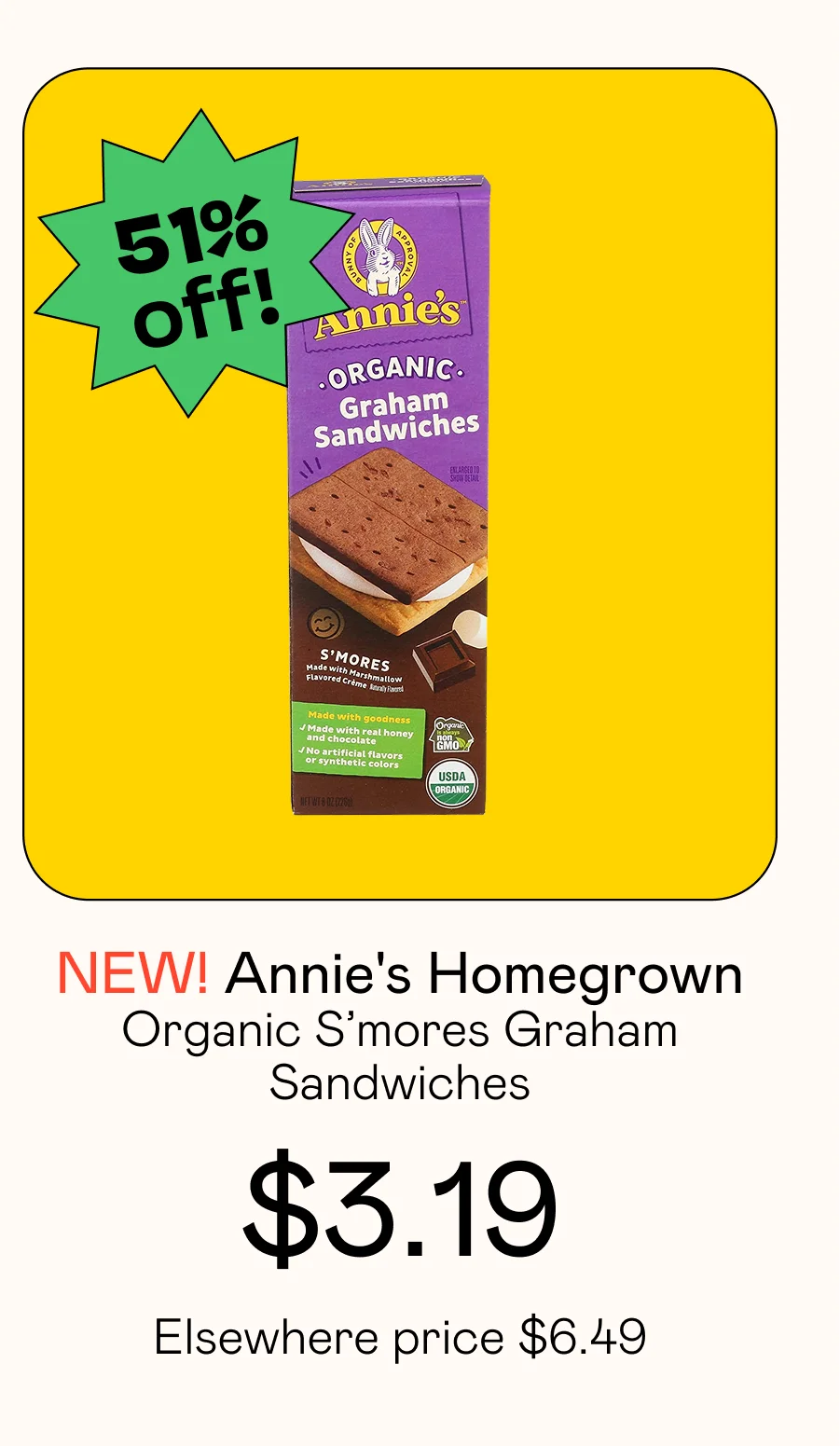Organic S’mores Graham Sandwiches