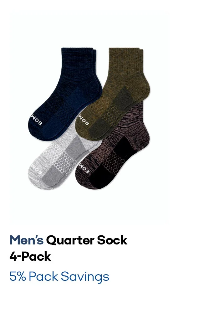 Men's Quarter Sock 4-Pack 5% Pack Savings