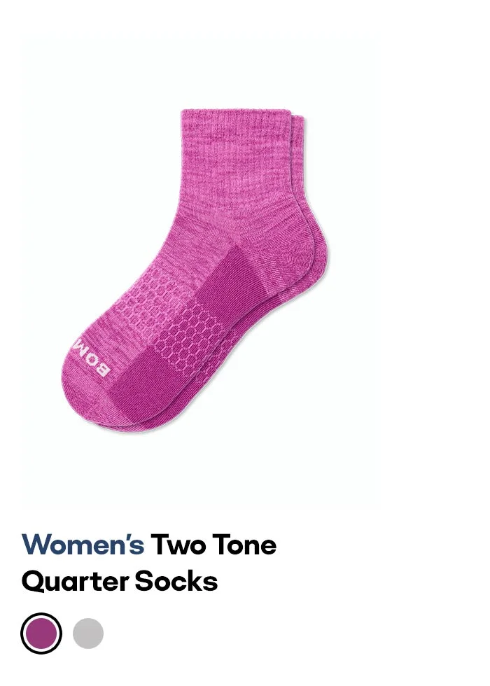 Women's Two Tone Quarter Socks