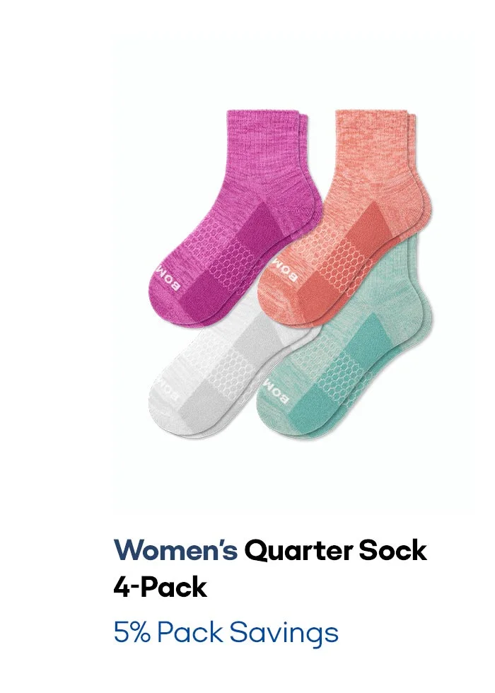 Women's Quarter Sock 4-Pack 5% Pack Savings