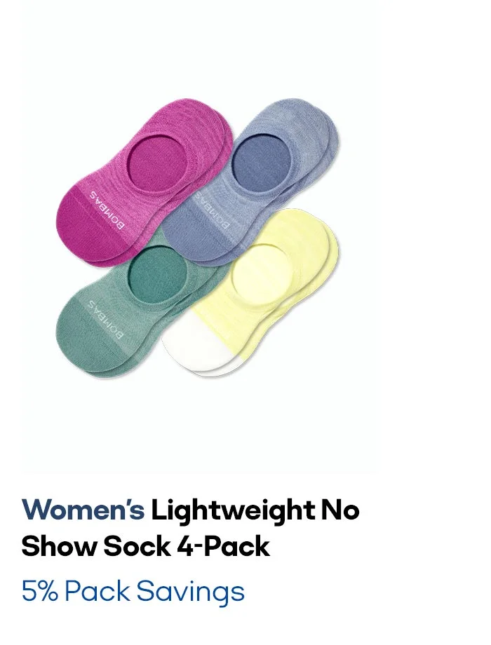 Women's Lightweight No Show Sock 4-Pack 5% Pack Savings