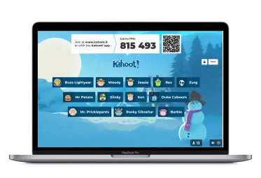 Kahoot lobby with players waiting to start the game