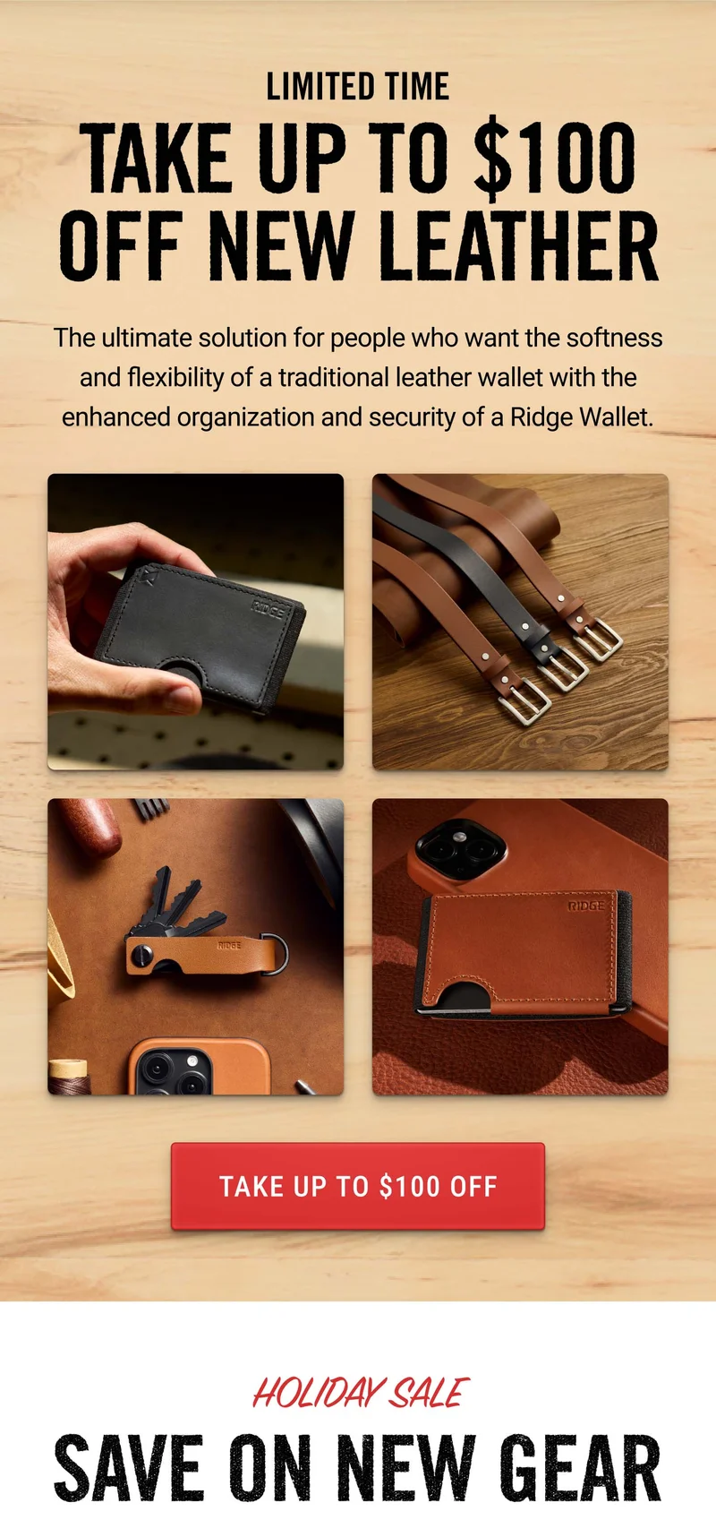 Limited Time: Take Up to $50 Off New Leather