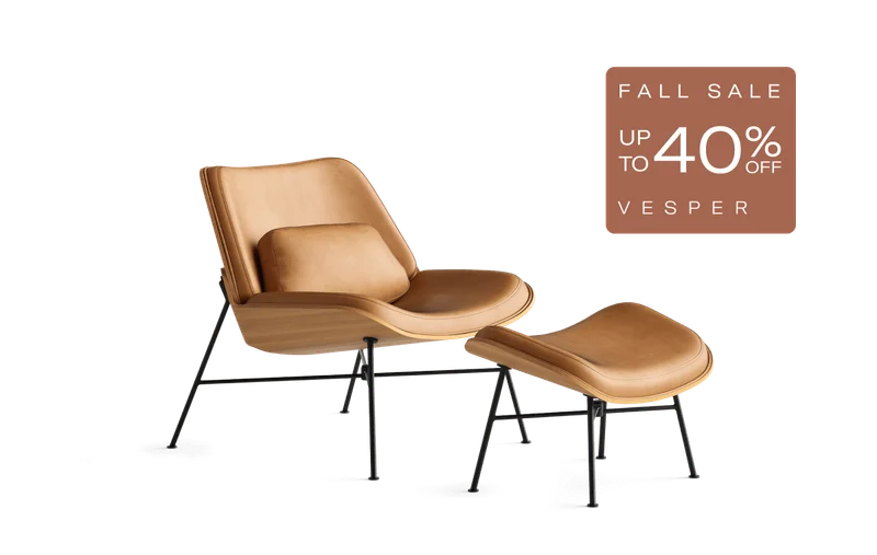 Vesper Leather & Wood Lounge Chair