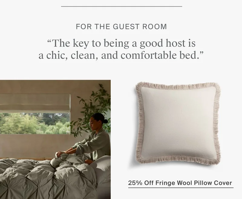 25% Off Fringe Wool Pillow Cover