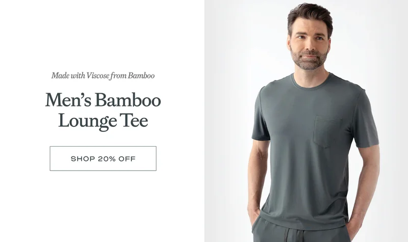 men's bamboo lounge tee 20% off